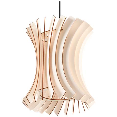 Lampada A Sospensione In Filo Di Legno Naturale E27 - Foto 1