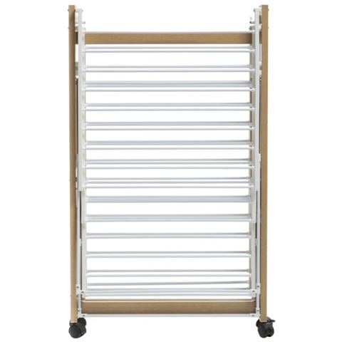 Stendino In Metallo Effeto Legno Con Ruote 176,3x60x H104 Cm - Foto 1