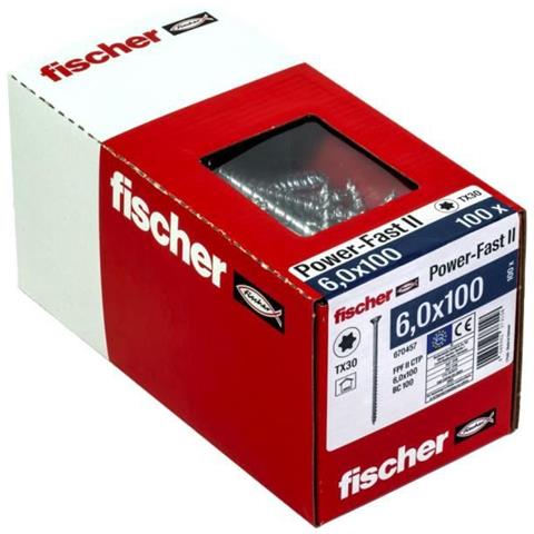 Viti Powerfast Ii Ctp 6.0x100 Con Testa Svasata, Impronta Tx, Zincate Bianche, Filettatura Parziale - Confezione Da 100 - Foto 1