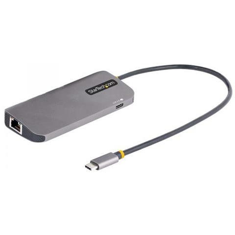 StarTech.com Adattatore USB C Multiporta, Video HDMI 4K 60Hz, Hub USB 3.2 a 3 porte USB-A 5Gbps , 100W Power Delivery Pass-Through, GbE, Cavo integrato da 30cm, Docking Station per laptop /Mini Dock da viaggio - Foto 2