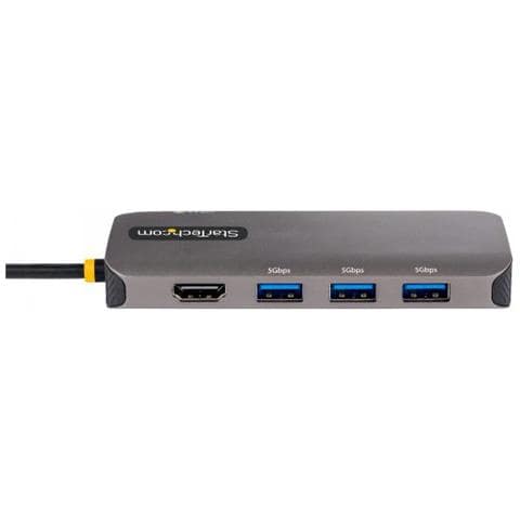 StarTech.com Adattatore USB C Multiporta, Video HDMI 4K 60Hz, Hub USB 3.2 a 3 porte USB-A 5Gbps , 100W Power Delivery Pass-Through, GbE, Cavo integrato da 30cm, Docking Station per laptop /Mini Dock da viaggio - Foto 3