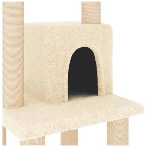 Albero Per Gatti Con Tiragraffi In Sisal Crema 105 Cm - Foto 2