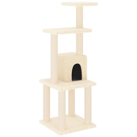 Albero Per Gatti Con Tiragraffi In Sisal Crema 105 Cm - Foto 1