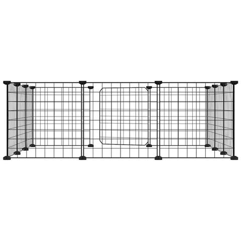 Gabbia Per Animali 12 Pannelli Con Porta Nero 35x35 Cm Acciaio - Foto 2