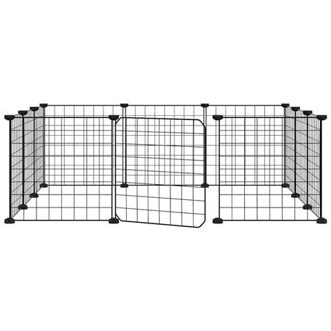 Gabbia Per Animali 12 Pannelli Con Porta Nero 35x35 Cm Acciaio - Foto 1