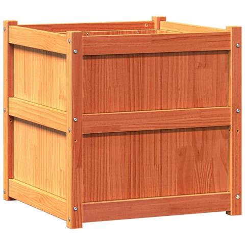 Fioriera Giardino Marrone Cera 60x60x60 Cm Legno Massello Pino - Foto 1