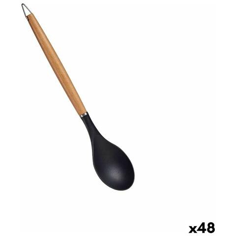 Mestolo Nero Nylon Legno Di Faggio 7 X 2 X 32,5 Cm (48 Unità) - Foto 1