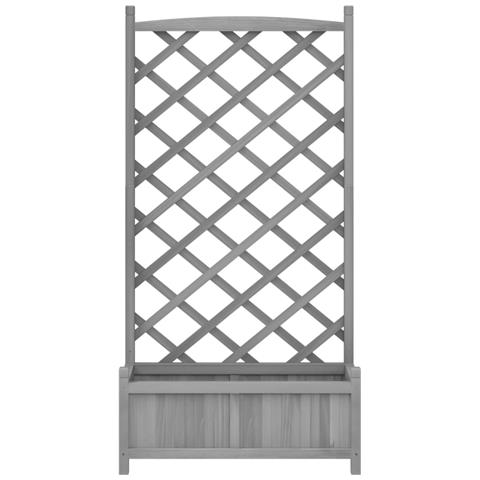 Fioriera con Traliccio Grigia in Legno Massello di Abete Dimensioni: 75 x 35 x 150 cm - Foto 7