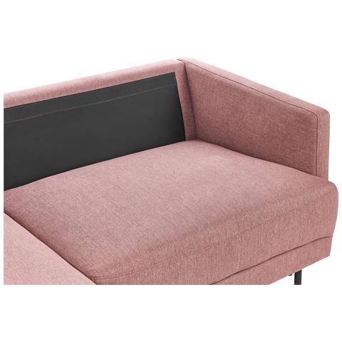 Divano Angolare 2 Posti Breda Tessuto Rosa Lato Destro - Foto 2