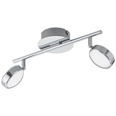Spot Moderno Salto In Acciaio Cromo 2 Luci Led 5,4w 3000k Ip20 - Foto 1