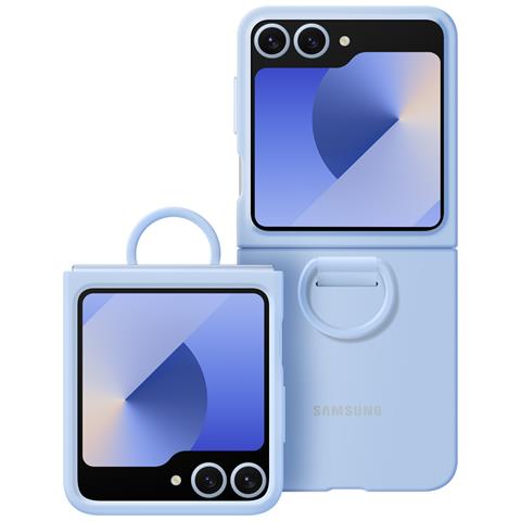 Cover Originale Galaxy Z Flip6 Con Anello Silicone Sottile, Celeste - Foto 1