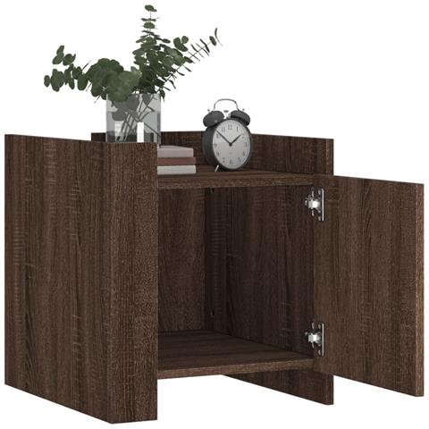 Comodino Rovere Marrone 45x50x50 Cm In Truciolato - Foto 3