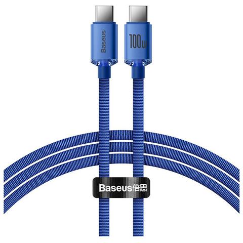 Cavo Di Ricarica E Sincronizzazione Da Usb-c A Usb-c 100w Crystal Shine 1,2 M, Blu - Foto 1