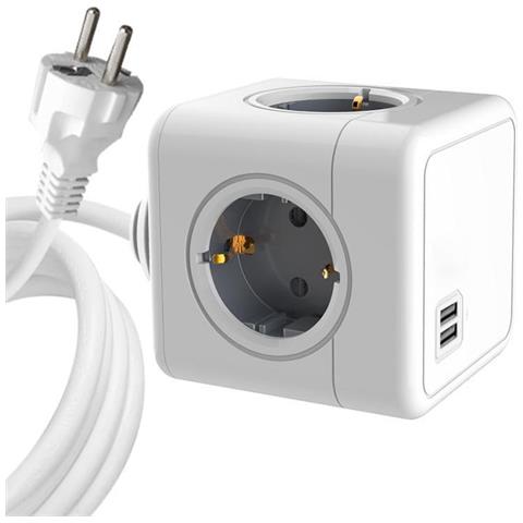 Powercube, 4 Schuko Outlets, - 2 Usb A Ports 1,5m Cable - White - Warranty: 300m - Foto 1