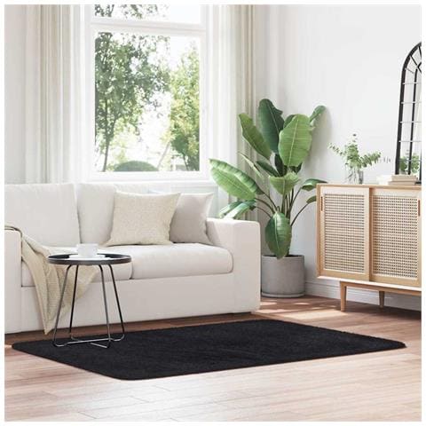 Tappeto Shaggy a Pelo Lungo NAVARRA Nero 120x170 cm poliestere - Foto 1