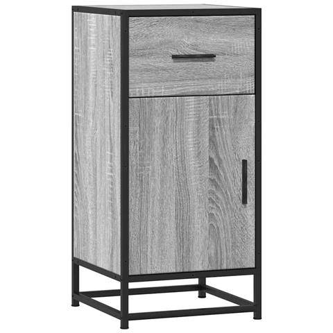 Credenza Grigio Sonoma 35,5x35x76 Cm In Truciolato E Metallo - Foto 2