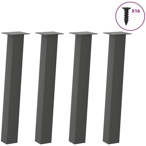Gambe Per Tavolino 4 Pz Antracite 72 Cm In Acciaio - Foto 1