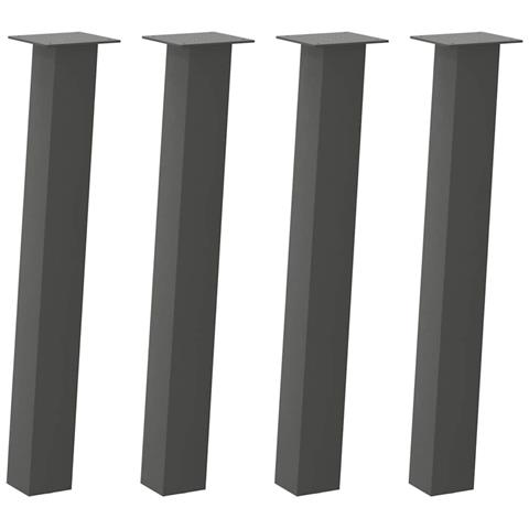 Gambe Per Tavolino 4 Pz Antracite 72 Cm In Acciaio - Foto 2