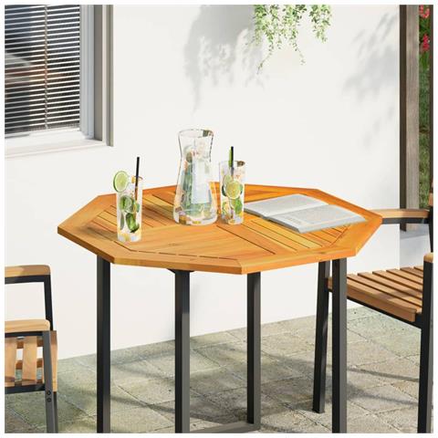 Piano Per Tavolo 90x90x2,2 Cm Ottagonale Legno Massello Acacia - Foto 2