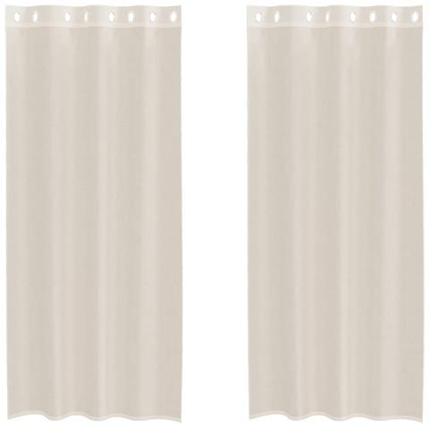 Tende In Voile Con Occhielli 2 Pz Crema 140x225 Cm - Foto 2