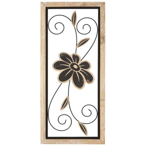 Decorazione In Metallo 3d Fiori 47 - Marrone - Metallo - 26x2,5x60 Cm - Foto 1