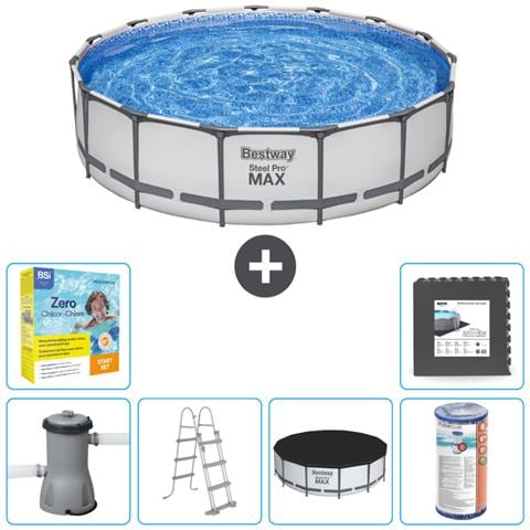 Piscina Fuori Terra - In Giro - 457x122 Cm - Grigio - Include Accessori Coordinati Cb35 - Foto 1