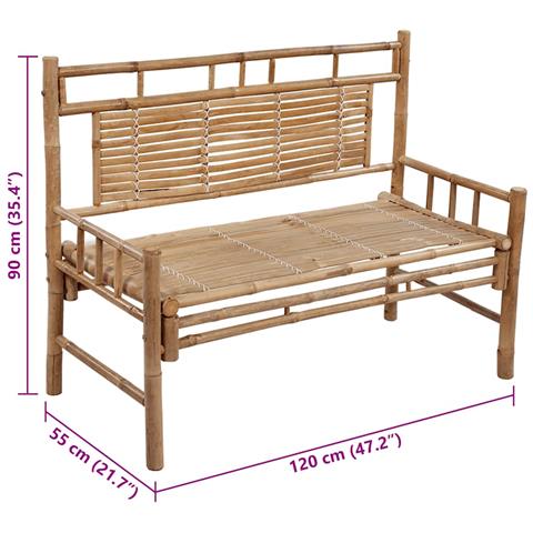 Lusso Casadino -  Panca Da Giardino Con Cuscino 120 Cm In Bambù - Foto 8