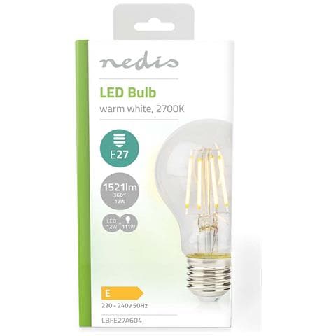 Lampadina Led E27 A60 A Risparmio Energetico 12w Stile Retrò, Trasparente - Foto 2