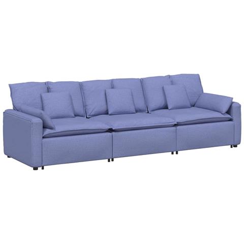 Divano Modulare con Cuscini Jeans Blu - Foto 1