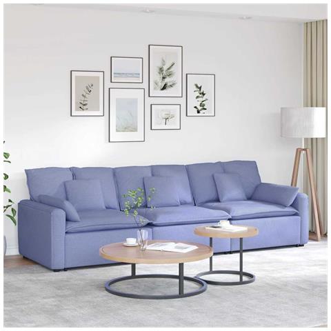 Divano Modulare con Cuscini Jeans Blu - Foto 2