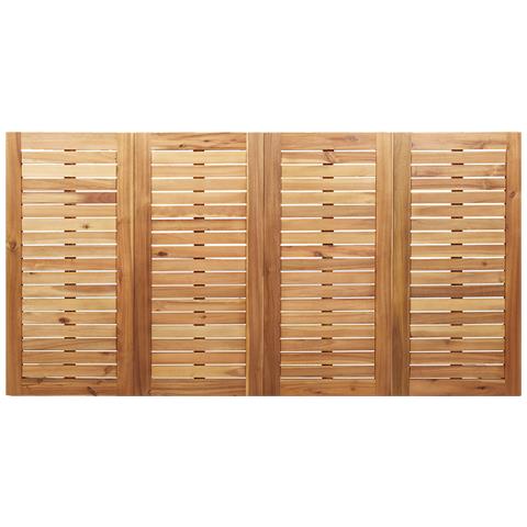 Set da Pranzo da Giardino in Legno Massello di Acacia da 5 Pezzi,  Tavolo da Pranzo all'aperto 180x90x75 cm in Legno Massello di Acacia,  Sedie da Giardino impilabili 4 pz in Legno Massello di Acacia e Metallo - Foto 7