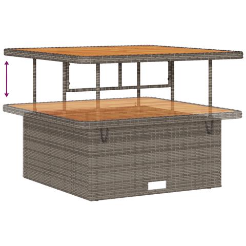 Set Divano Giardino da 13 Pezzi con Cuscini Grigi Polyrattan Acacia,  Set da Pranzo da Giardino da 3 Pezzi con Cuscini Grigi Polyrattan Acacia - Foto 8