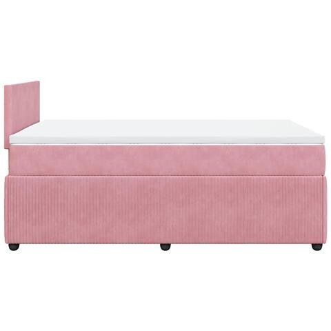 Giroletto a Molle con Materasso Rosa 120x190 cm in Velluto - Foto 9