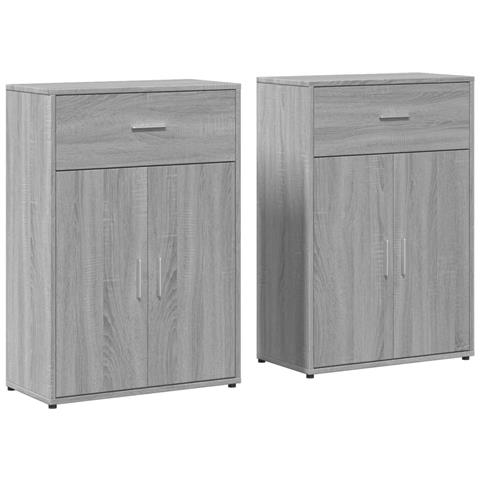 Credenze 2 pz Grigio Sonoma 60x30x84 cm in Legno Multistrato - Foto 1