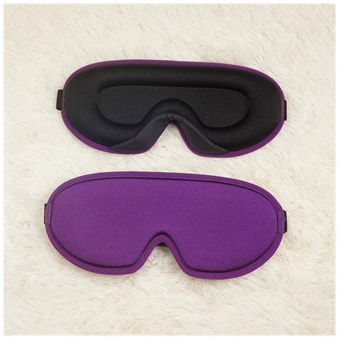 Mascherina Per Dormire 3d In Seta Ghiaccio E Lycra: Fresca, Traspirante E Con Memoria Di Forma Purple - Foto 4