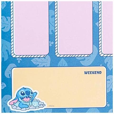 Agenda Settimanale A4 54 Pagine Staccabili Decorato Stitch, Blu / Rosa - Foto 2