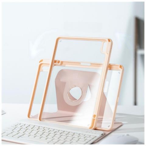 Custodia Con Tastiera Bluetooth Girevole A 360° Compatibile Con Huawei Matepad Pro 10.8 - Rosa - Foto 2