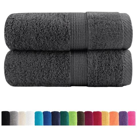 Asciugamani Premium SOLUND 2 pz Antracite 30x30 cm 600 g/m² - Foto 2
