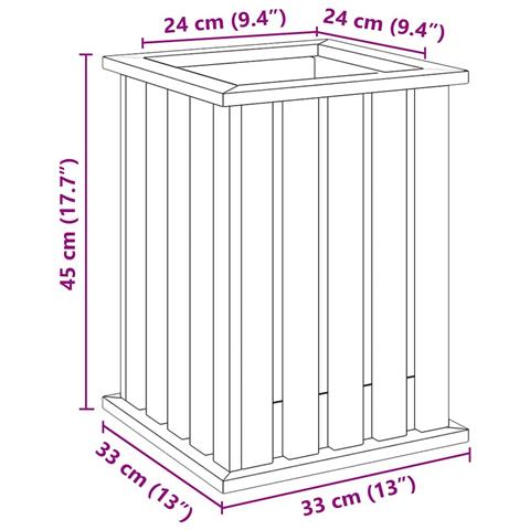 Fioriera Marrone 33 x 33 x 45 cm Legno di pino impregnato - Foto 9