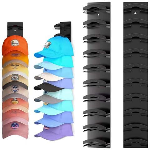 Organizzatore Da Parete Multistrato Per Cappellini Da Baseball - Porta Cappelli Facile Da Installare Black - Foto 1