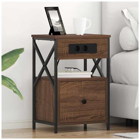 Armadio da Notte 2 pcs Rovere marrone 40 x 31 x 60 cm - Foto 2