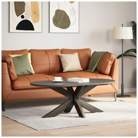 Gamba per tavolino da caffè a forma di ragno nera 98x58x(42-43) cm in acciaio - Foto 2