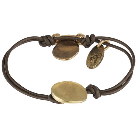 Bracciale In Pelle Marrone-oro ""basic"" - Foto 2