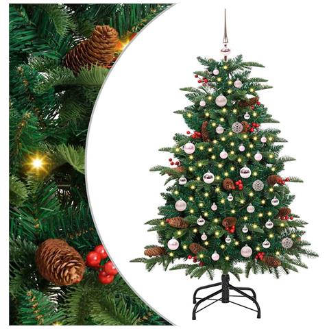 Albero di Natale artificiale con 150 LED Verde 150 cm - Foto 1