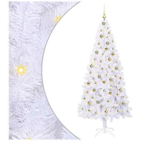 Albero di Natale artificiale Bianco 210 cm PVC e Acciaio - Foto 1