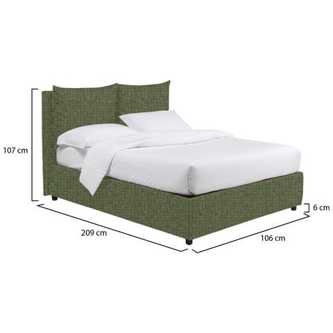 Oncino - Letto Singolo Sfoderabile, Verde - Foto 4