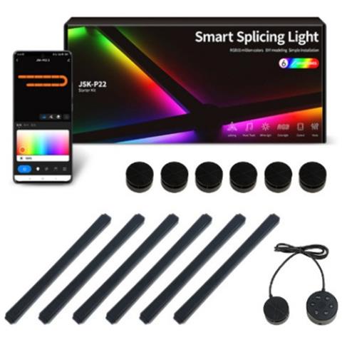 Wifi Bluetooth Led Modeling Light, 6 Barre Luminose Con Connettori E Controller Ue Black - Foto 1