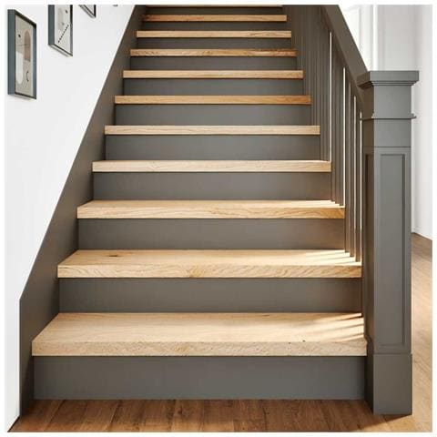 Gradini 2 pz 100x30x2 cm in Rovere Massello Non Trattato - Foto 2