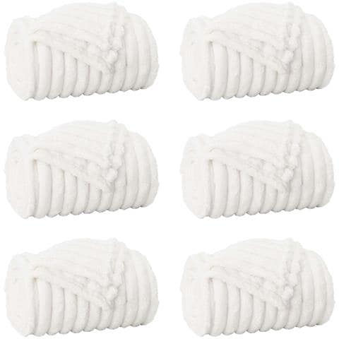 Coperte da Pile 6 pcs Bianco 240 x 220 cm Panno - Foto 1