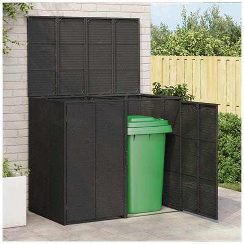 Cassa per Spazzatura 2 pcs Nero 65 x 80 x 115 cm Polietilene - Foto 2